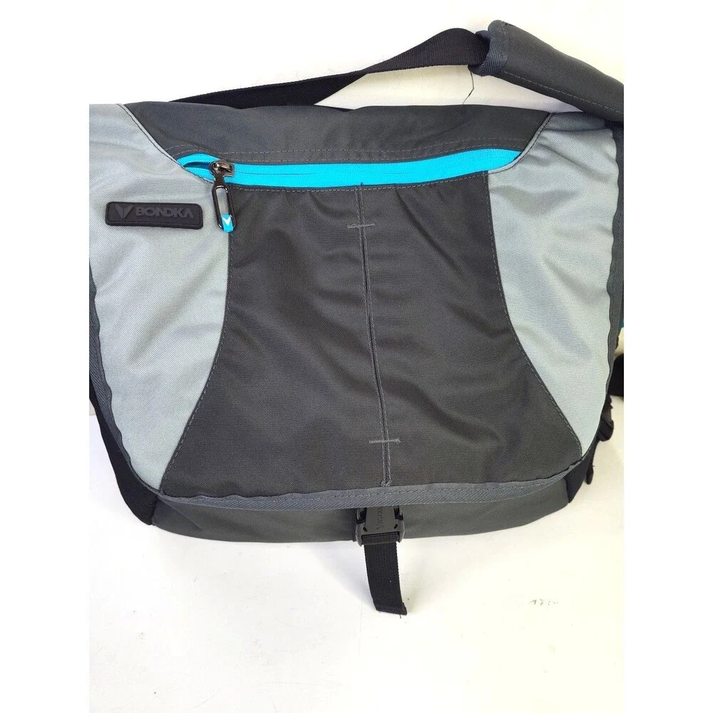 Bondka Cross Body Travel Messenger Bag Laptop & Tablet Padded Black Blue